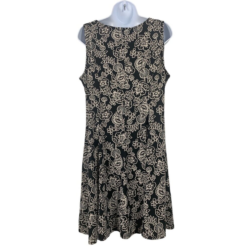 Perceptions Floral Print Sleeveless Stretch A-Line Dress Size Petite Medium - Picture 3 of 10